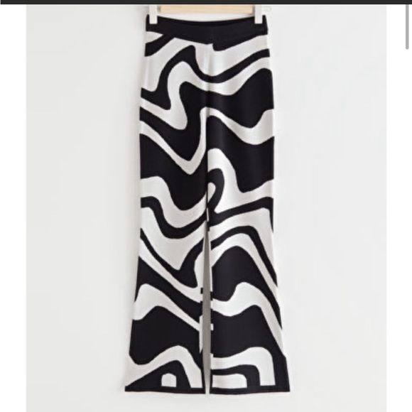& Other Stories Flared Jacquard Knit Trousers - Picture 3 of 3